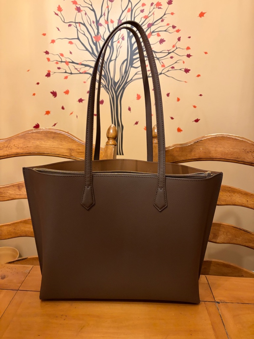 Quince Italian Leather Triple Compartment Shopper Tote